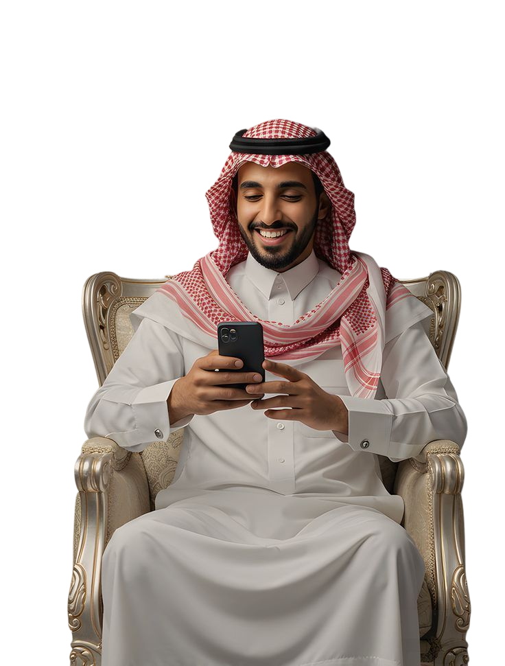 صورة رجل يحمل هاتف